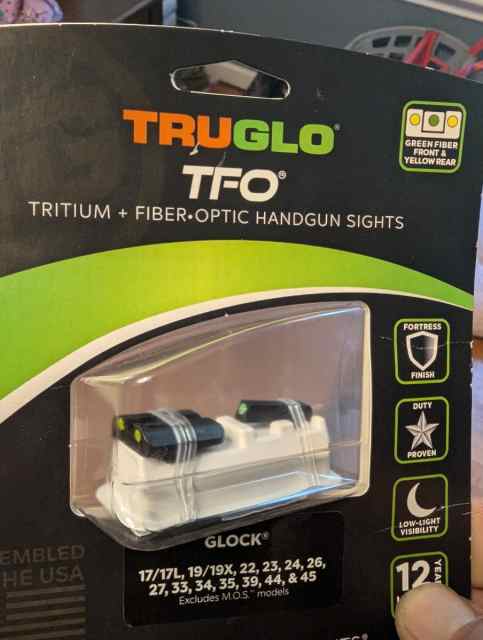 Truglo tritium fiber optic TFO for Glocks