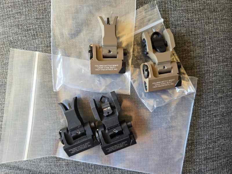 Troy Industries Flip Up BUIS Iron Sight Sets FDE 