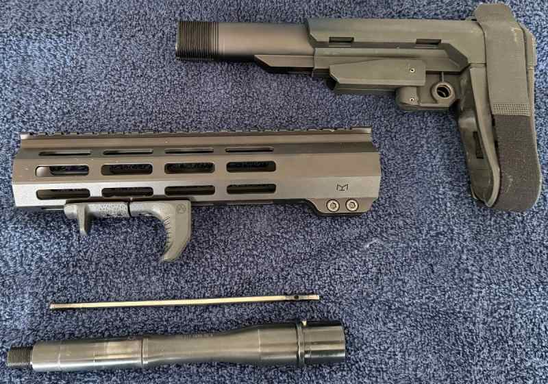 AR pistol parts, SB brace, 7.5” barrel