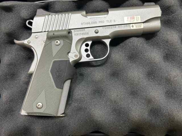 Kimber Pro TLE II 45ACP 4in Stainless Crimson Grip