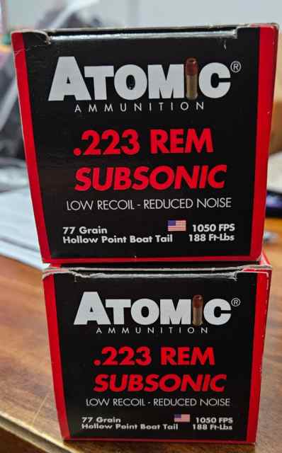 .223 Atomic Ammo Subsonic 77gr