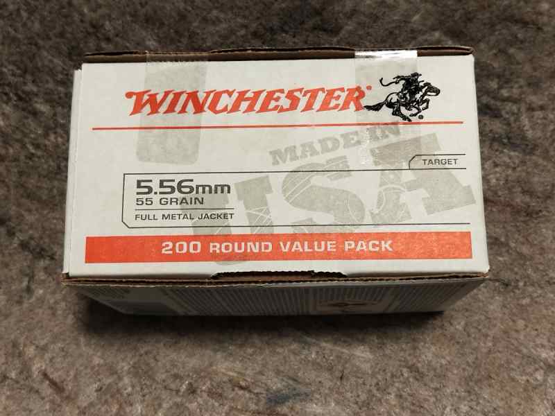 200 5.56 AMMO WINCHESTER 55 GR FMJ BRASS    