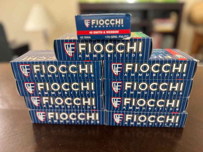 Fiocchi 40 S&amp;W 170 GRS, FMJTC Ammunition 