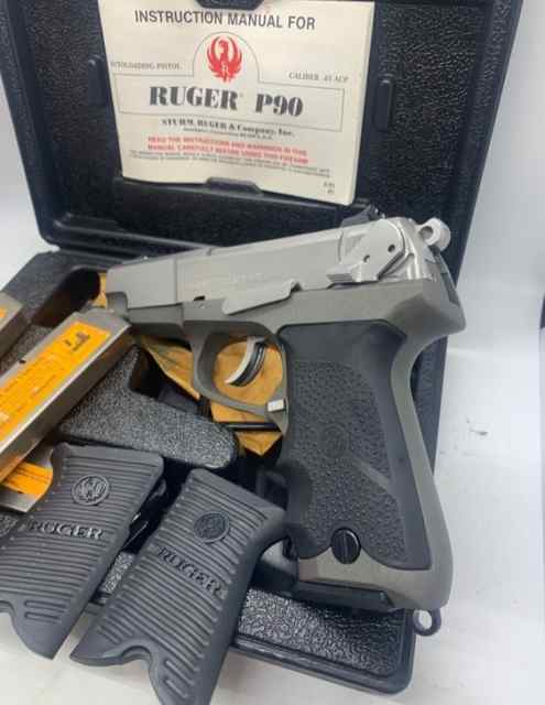 Ruger P90 .45 Acp 4 Magazines Stainless P 90 Appea