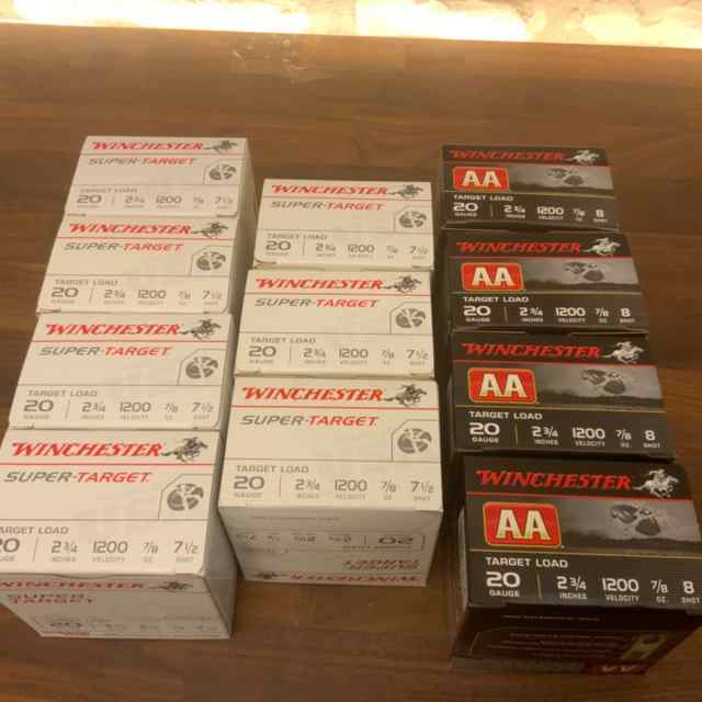 Winchester 20 gauge shells 7 2/2 shot and 8 shot