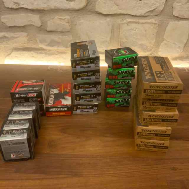 9mm ammo, various manufacturers