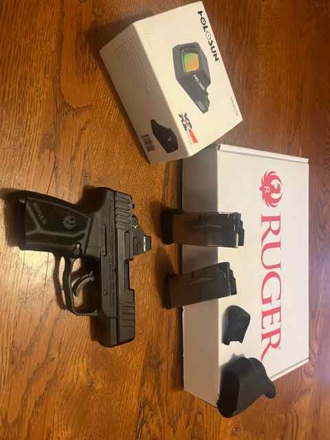 Ruger MAX 9 w/Red Dot, 2 mags, and hogue grip