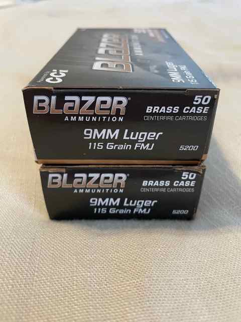 9mm Blazer Brass - 115gr - $.25 or $.22 per round