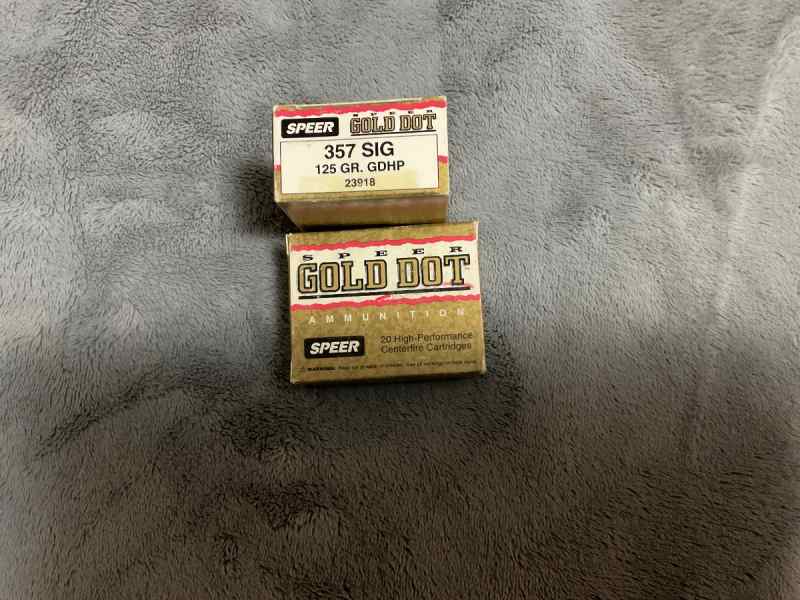 Gold dot 357sig  ammo.  1000rds 125 hp.    $400.00