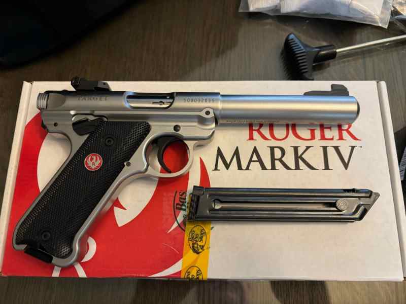 New Stainless Ruger Mark IV .22 Target Pistol