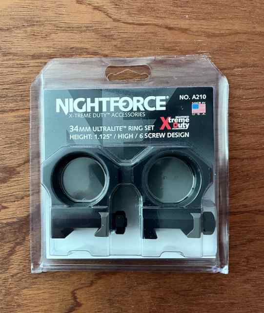FS: NightForce &amp; ARC 34mm Scope Rings, NIB Cond.