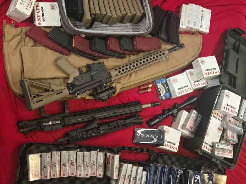 AR15, two AR15 uppers, Sight, Ammo, Cases 