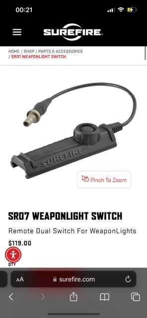 SR07 WEAPONLIGHT SWITCH