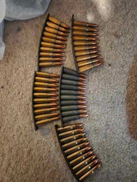 SKS stripper clips (x5) + 7.62x39 rounds (x50)
