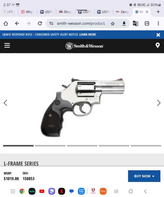 Smith and wesson 686 plus snub nose