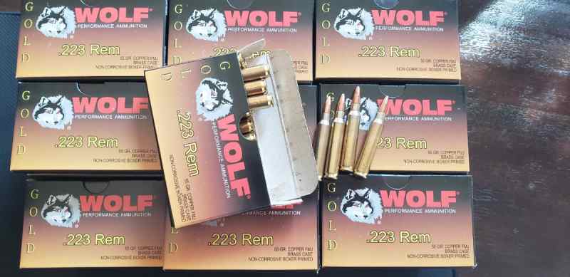 900 Rounds Wolf .223 FMJBT - New in Box - $360