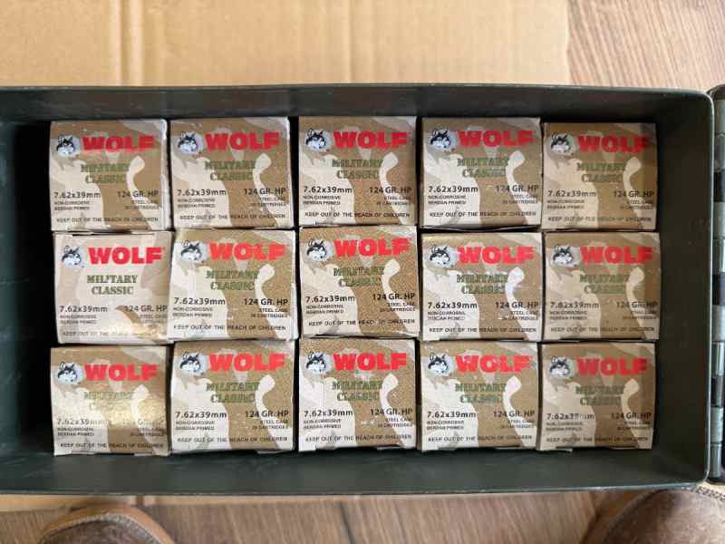 7.62x39 Wolf MC 124gr HP – 600 rds + .50 Cal Ammo 