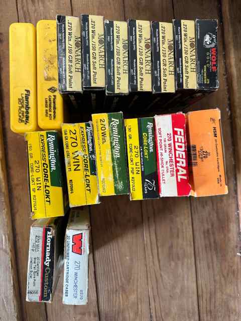 270 Ammo 16 Boxes multiple brands 