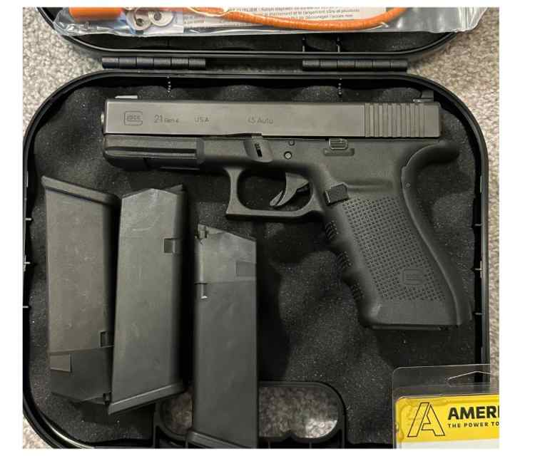 Glock 21 Gen 4 with upgraded sights 45 ACP