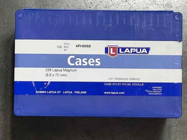 Lapua Brass, 308 Sierra Match, 338LM Berger