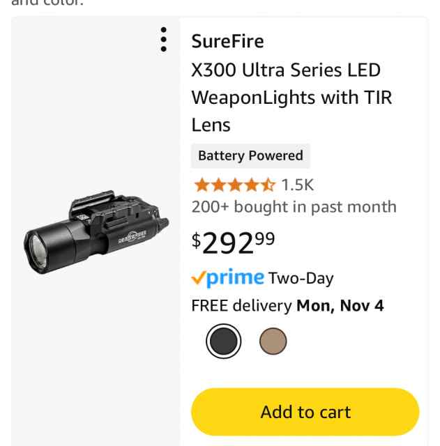 SUREFIRE X300 ULTRA TACTICAL LIGHT 