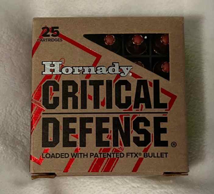 HORNADY CRITICAL DEFENSE 9MM Luger 115 GR 25 Round