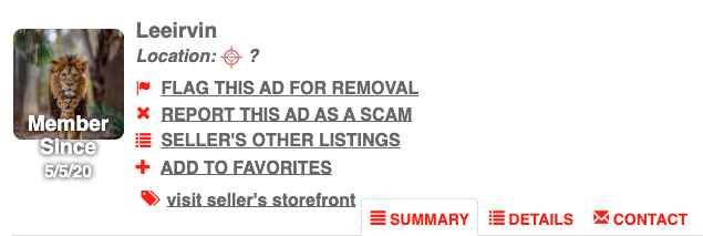 SCAM ALERT: Leeirvin